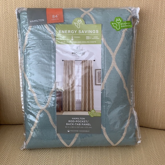 NWT - French Aqua Curtain Panel  - 84” - Picture 2 of 5